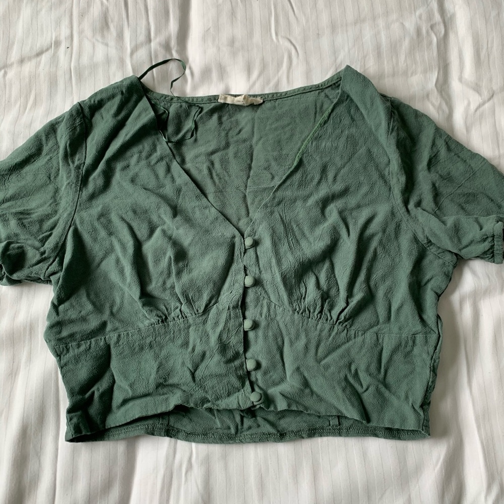 LA hearts teal crop top